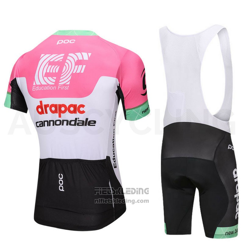 2018 Fietskleding Cannondale Drapac Wit en Roze Korte Mouwen en Koersbroek